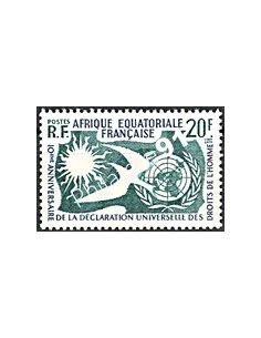 A.E.F. n° 245, Déclaration des Droits de l'Homme, timbres des colonies