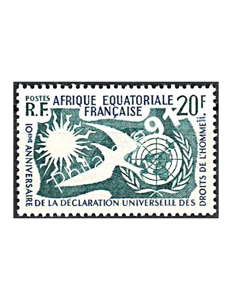A.E.F. n° 245, Déclaration des Droits de l'Homme, timbres des colonies