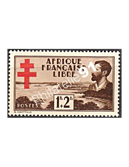 A.E.F. n° 155, Croix-Rouge, de Brazza, timbre des colonies françaises