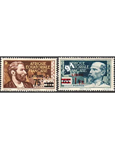 Timbres d'A.E.F. n° 139 et 140, timbre des colonies françaises