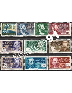 Timbres d'A.E.F. n° 77 à 86, timbres des colonies françaises