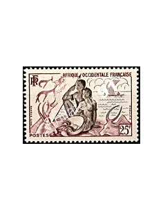 A.O.F. n° 49,  Chasse et pêche, timbres des colonies françaises