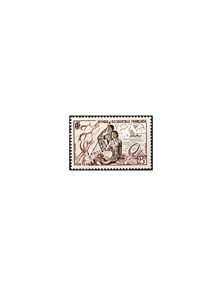 A.O.F. n° 49,  Chasse et pêche, timbres des colonies françaises