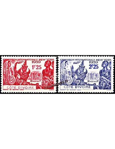 Timbres de Cote d'Ivoire n° 144 et 145, Exposition de New-York