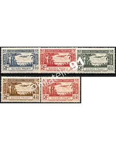 Timbres de GUINÉE FRANÇAISE - PA n° 1 à 5, Avion en vol, colonies