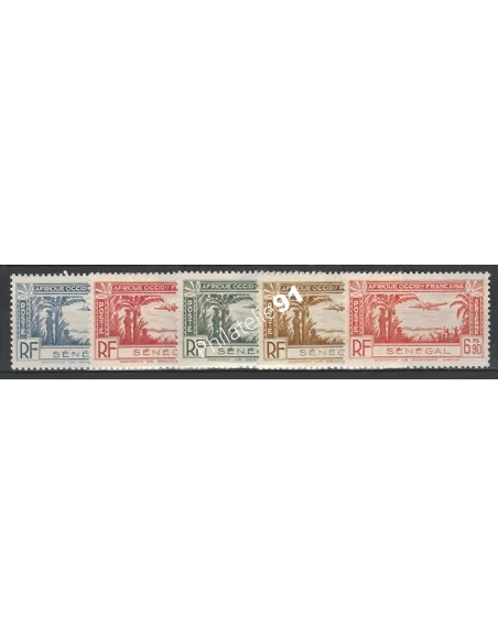 Timbres du SÉNÉGAL PA n° 13 à 17, avion, timbres des colonies françaises