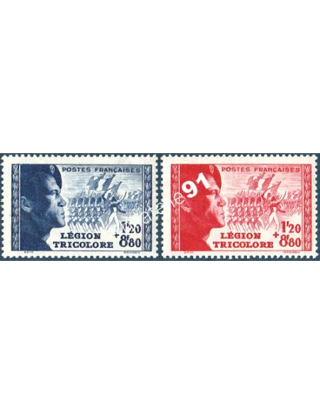 Timbres n° 565 et 566, Légion tricolore, collection timbres deFrance