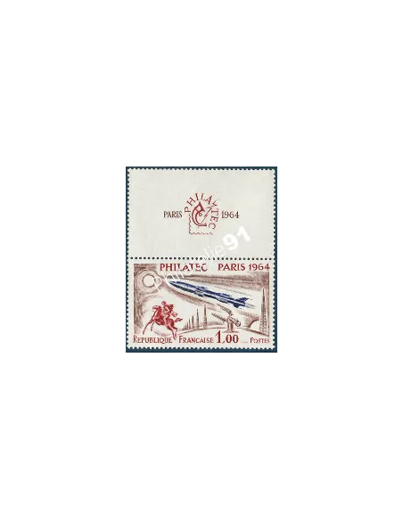 Timbre n° 1422 - Exposition philatélique internatione PHILATEC Paris, collection timbres de France