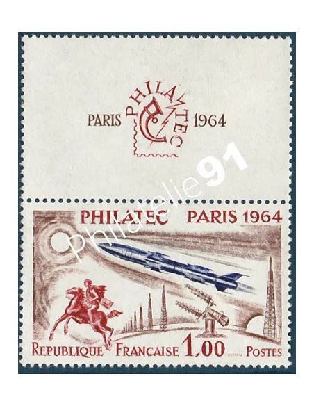 Timbre n° 1422 - Exposition philatélique internatione PHILATEC Paris, collection timbres de France