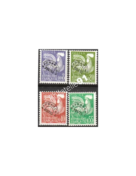 Timbre Préoblitéré n° 119 à 122 - Type Coq gaulois, timbres de France