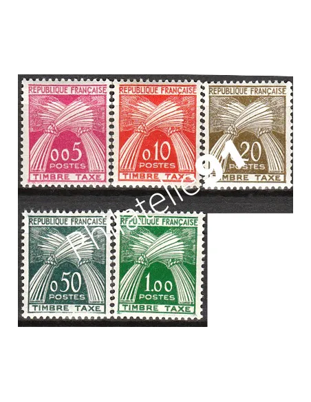 Timbre-taxe n° 90 à 94, Type Gerbes, collection timbres de France