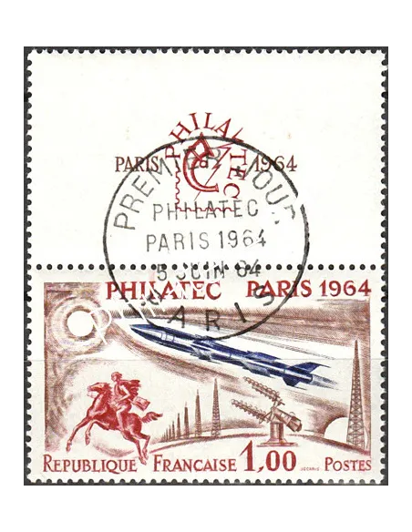Timbre n° 1422 - Exposition philatélique internatione PHILATEC Paris, collection timbres de France