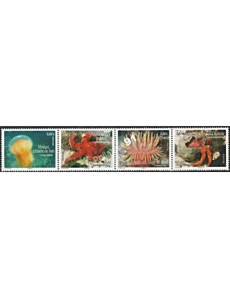 Timbres de Saint-Pierre et Miquelon n° 1034 à 1037, collection Dom-Tom
