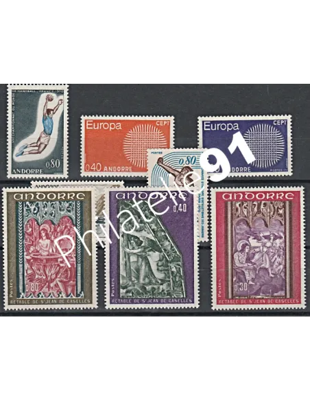 Année Compléte 1970 - Timbres Andorre