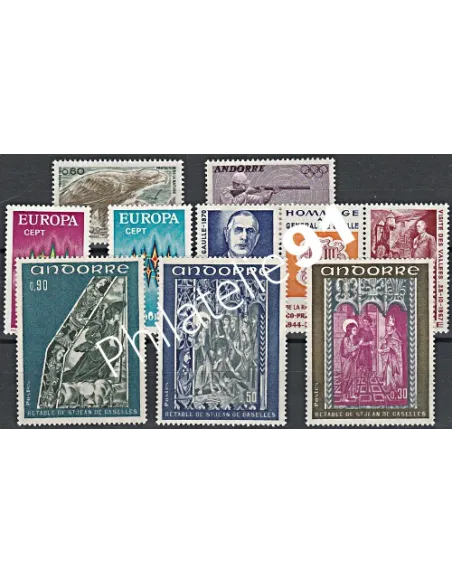 Année Compléte 1971 - Timbres Andorre