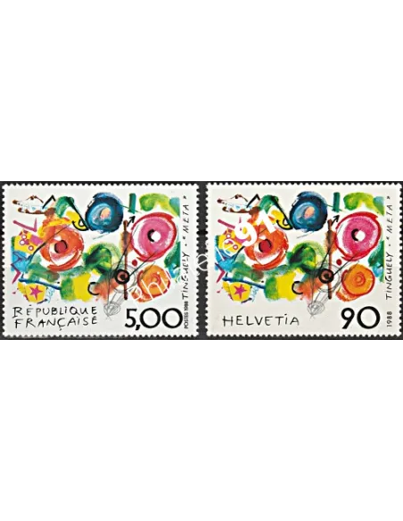 Émission commune, France-Suisse, n° 2557 et 1308, timbres Europe