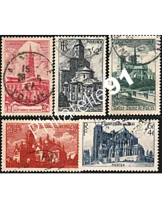 Timbres de France n° 772 à 776, Cathédrales, collection timbres France