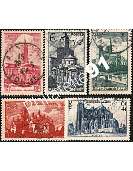 Timbres de France n° 772 à 776, Cathédrales, collection timbres France