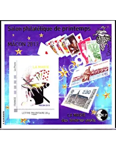 Bloc C.N.E.P. n° 63 - Salon du Timbre de Printemps - Mâcon 2013 - La magie des timbres postes