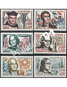Timbres n° 1370 à 1375, Série Célébrités de 1963, collection timbres France
