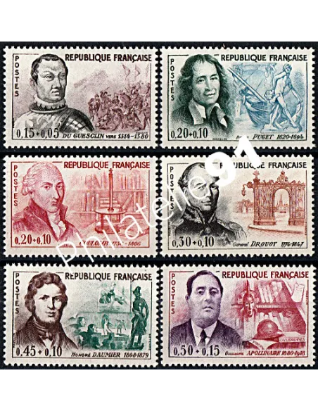 n° 1295  à 1300, collection timbres de France