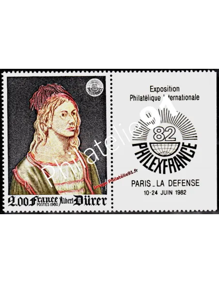 n° 2090a - Logo "Philexfrance '82" à droite. Exposition philatél