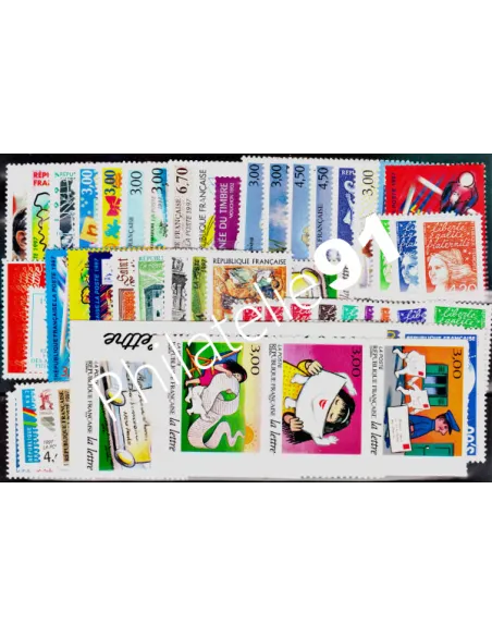 Année complète de timbres de France 1997, collection timbres de France