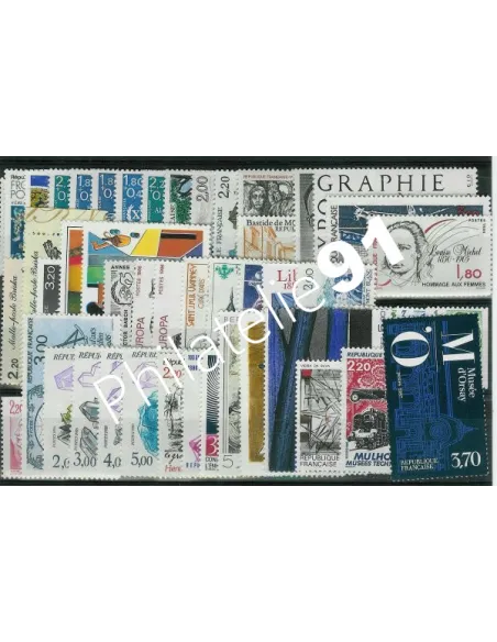 Année complète de timbres de France 1986, collection timbres France