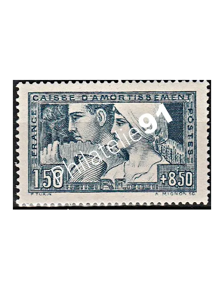 Timbre n° 252, Caisse d'Amortissement, travail, timbre France