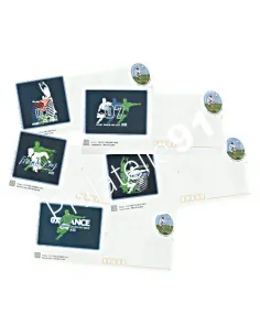 France - Lot de 5 enveloppes illustrées - thématique Rugby