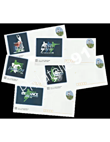 France - Lot de 5 enveloppes illustrées - thématique Rugby