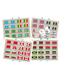 Lot de 4 feuilles de timbres neuf des Nations Unies. thématique : Drapeaux et O.N.U