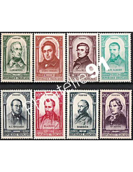 timbres n° 795 à 802, Personnages, collection  timbres France