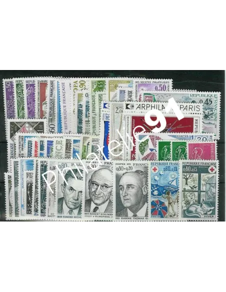Année complète de timbres de France 1974, collection timbres France