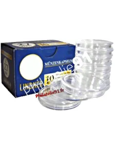 Capsules pour monnaies de 35 à 50 mm, Lindner, matériel numismatique
