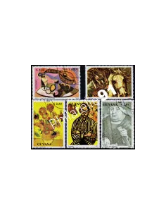GUYANA - n° 2350 à 2354 - PEINTRES CELEBRES