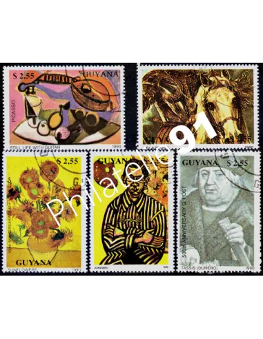GUYANA - n° 2350 à 2354 - PEINTRES CELEBRES