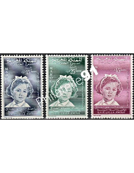 Timbres du Maroc  n° 393 à 395 - enfance