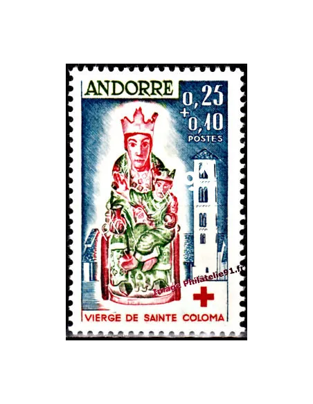 Timbre d'Andorre Français n° 172, Croix Rouge, timbreS d'Europe