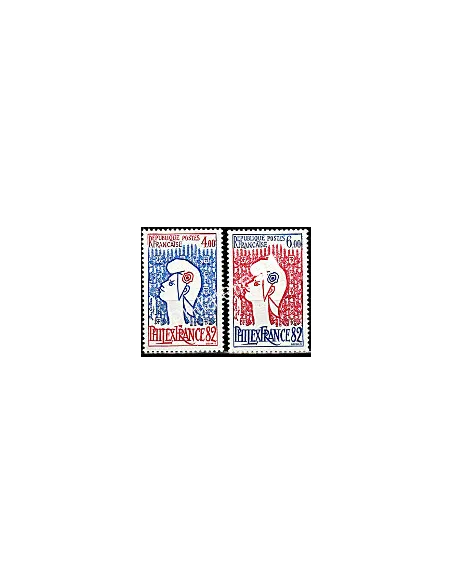 France n° 2216-2217, Philexfrance 82, Marianne Cocteau, timbres France
