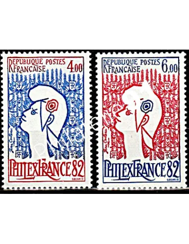 France n° 2216-2217, Philexfrance 82, Marianne Cocteau, timbres France