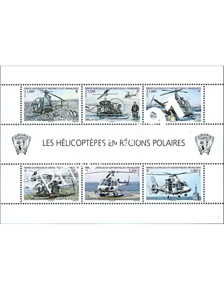 Timbres TAAF F654, hélicoptères en régions polaires, timbres DOM TOM
