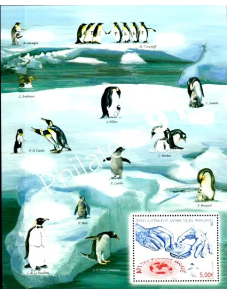 Timbres TAAF F682, manchots des TAAF, timbre gravé, timbres DOM TOM