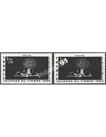 Variété sur Timbre de France n° 2078  - collection Timbres France