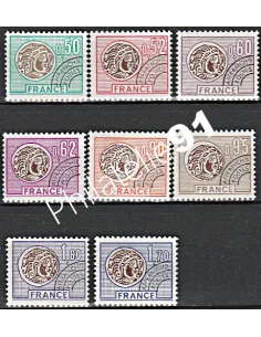 Timbre Préoblitéré n°138 à 145,Monnaie gauloise, timbres France