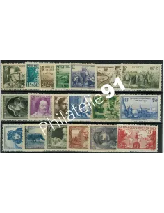 Année complète de France 1940, collection timbres de France