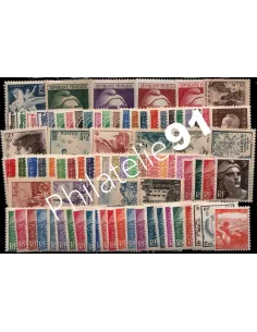 Année complète de timbres de France 1945 - Neuve charnière