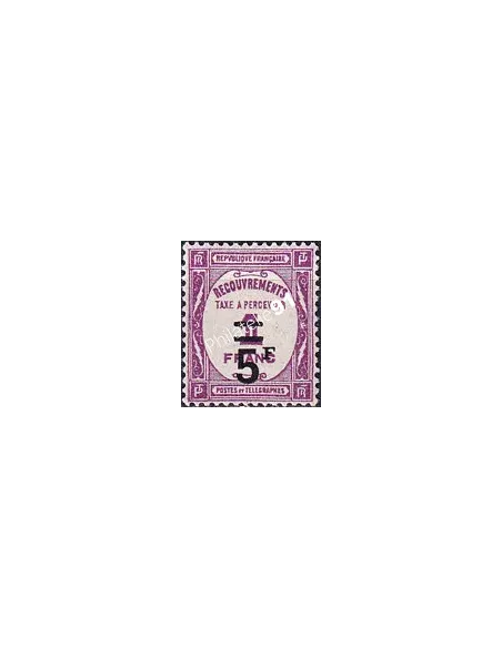 Timbre-taxe n°   65 ** (Timbre signé) - Timbre de recouvrements surchargé (250423-28)