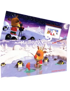 Souvenir n°15, Meilleurs vœux 2007,Renne et paquets, timbres de France