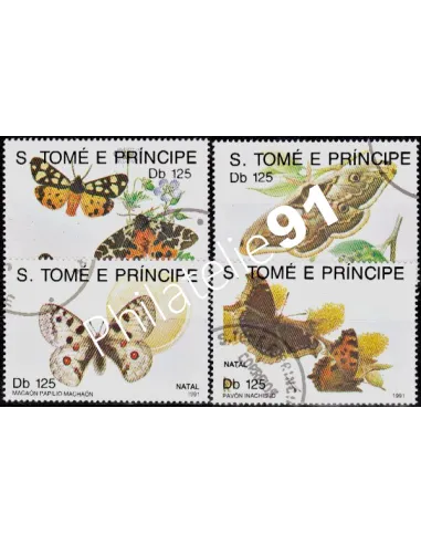 SAINT-THOMAS ET PRINCE - n° 1076 à 1079 - PAPILLONS